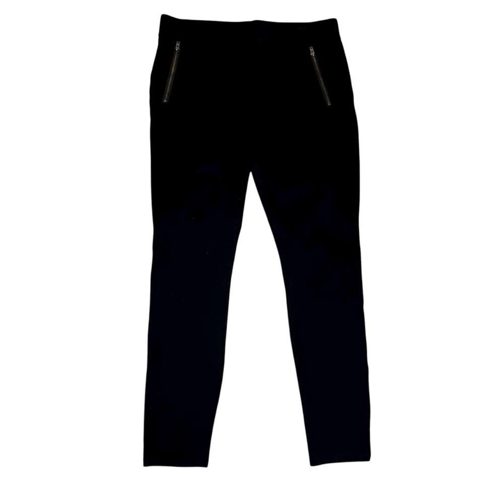 Ann Taylor Black Zip Detail Tapered Leg Ankle Trousers Size Medium
